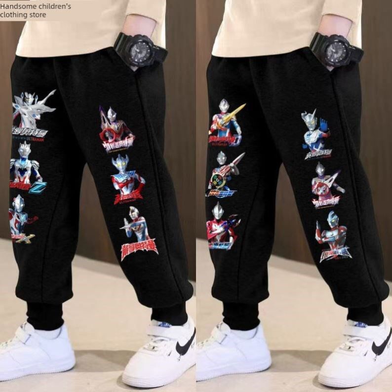 男童赛罗奥特人休闲运动长裤春秋冬季束脚裤帅气中大童运动裤薄款