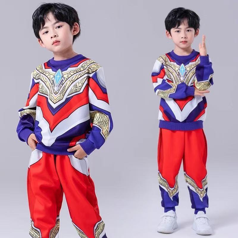 特利迦奥特曼男童衣服发光卫衣赛罗套装儿童春秋款宝宝运动洋气潮
