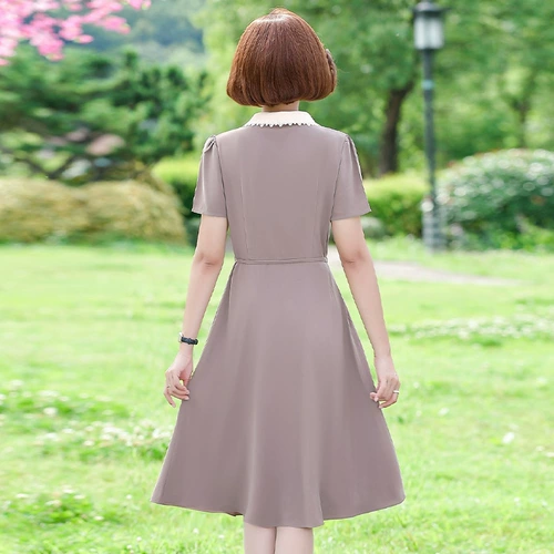 Летняя одежда на день матери для матери, платье, юбка, в западном стиле, 50 лет, для среднего возраста, короткий рукав