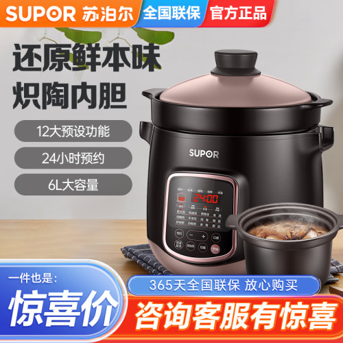 SUPOR/苏泊尔 DG60YC13电炖锅电炖盅煲炖汤十二大特色功能炽陶