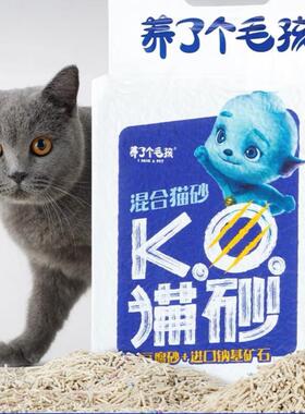 养了个毛孩KO混合猫砂3.6kg整箱14.4公斤7L豆腐砂膨润土无尘除臭