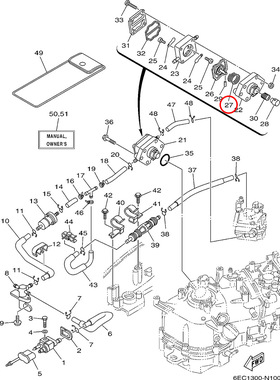 27)翟墨雅马哈舷外机船外挂机橡皮艇冲锋舟67D-24423-00