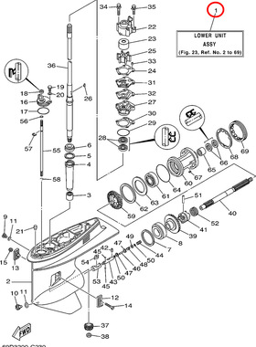 1)翟墨雅马哈舷外机船外挂机橡皮艇冲锋舟69D-45300-00-4D