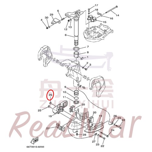1型六角螺母 舷外机雅马哈百胜海的航凯翟墨 40马力 90179-10M33