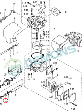 4–14)翟墨雅马哈舷外机船外挂机进油管插座锁紧螺母332-70261-0