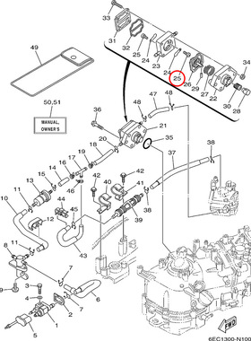 25)翟墨雅马哈舷外机船外挂机橡皮艇冲锋舟6E7-14325-00