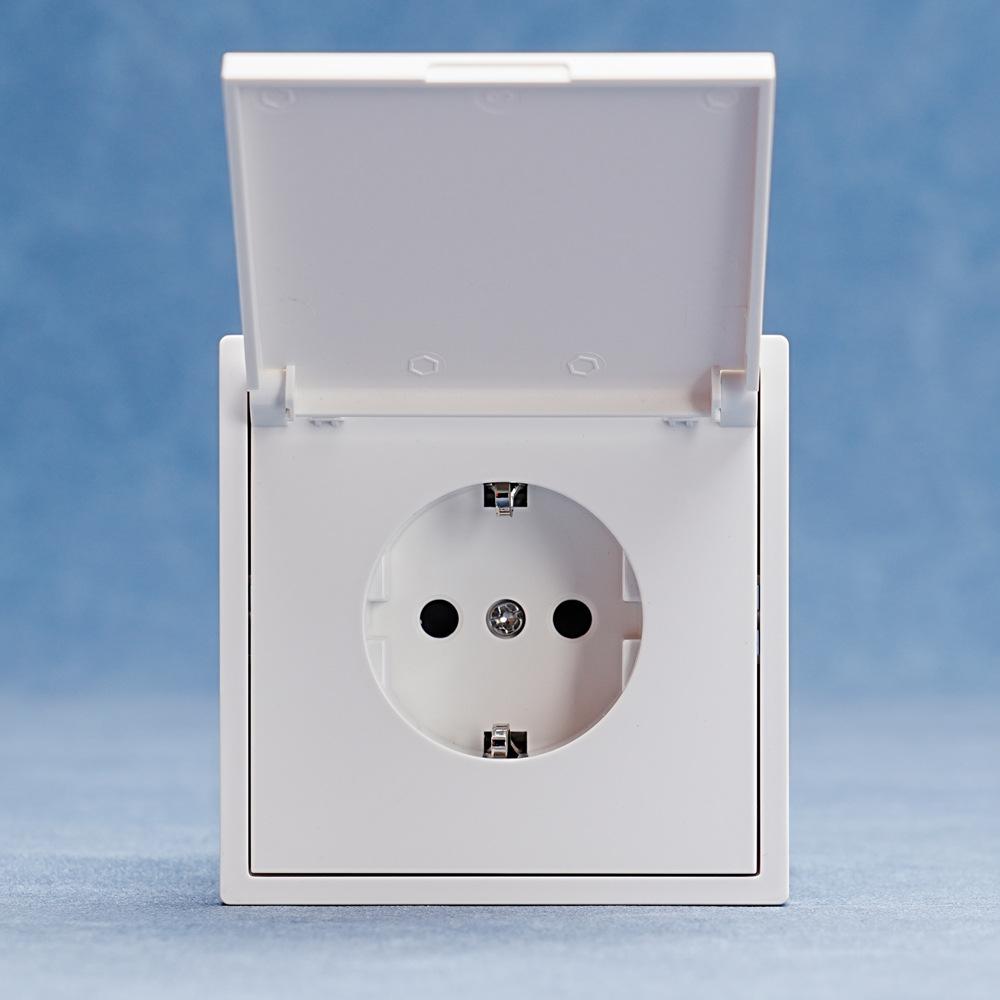 欧规欧标插座80型德插带盖防尘