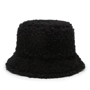 Lamb Wool Faux Fur Bucket Hat Winter Warm Teddy Velvet Hats