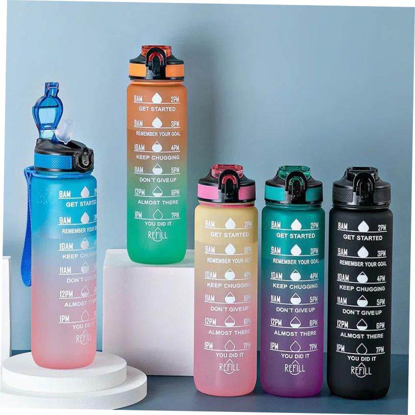 900/1000ml Water Bottle Motivational Sport Water Bottle Lea1