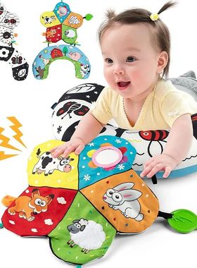 Baby Pillow Tummy Time Toy Black White High Contrast Sensory