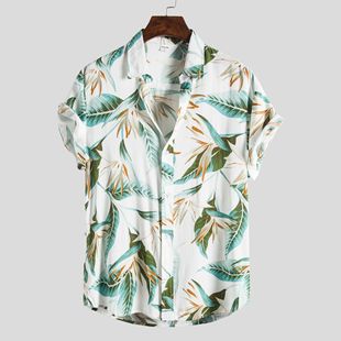 Men's Shirt Blouse Summer Tops 2021 Multicolor Stripe Print