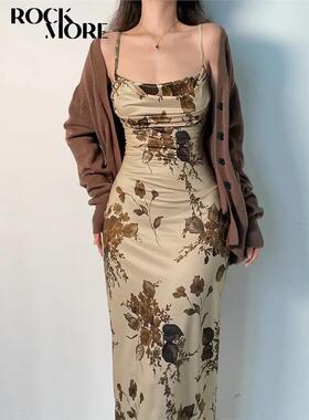 2023Y2K Vintage Party Long Dress Grunge Fairycore Maxi Dress