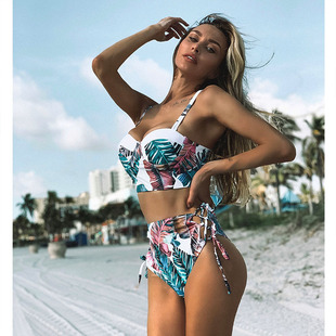 Women Swimsuit Vintage Retro Bathing Suit High Waist Swimwea