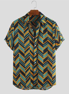 Men'sBeachWavStripol男