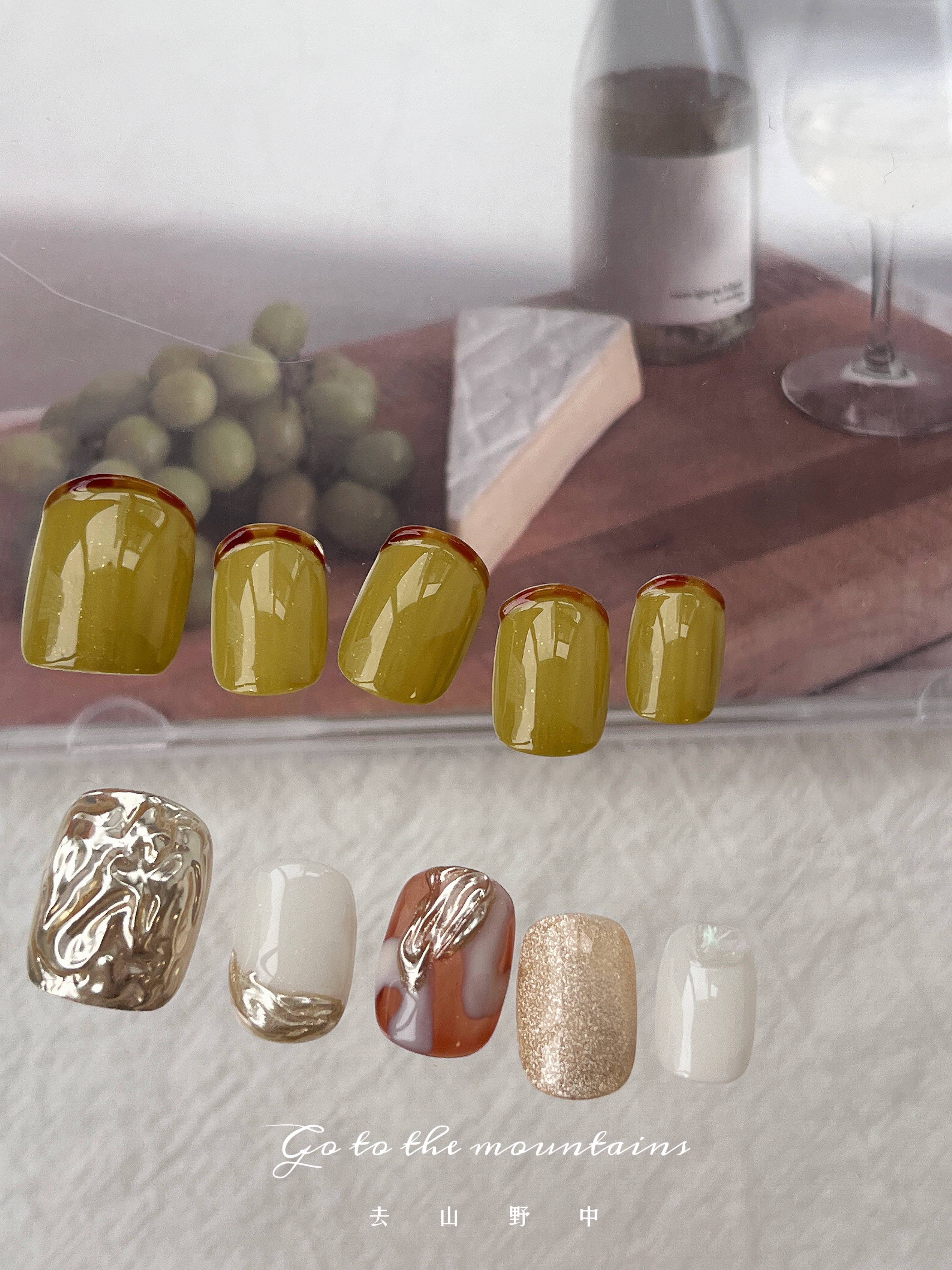 去山野中穿戴甲早春趣味法式