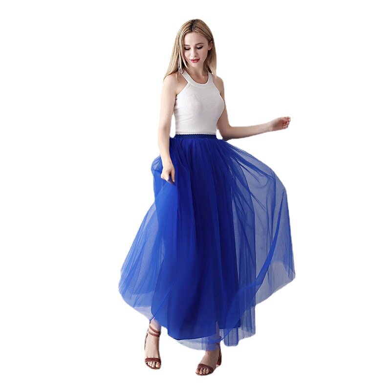 欧美中长款纱裙 tutu裙成人tulle skirt 舞会礼服裙网纱半身裙女