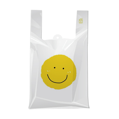 餐饮笑脸塑料袋小商卡logo袋超市打提用通食品手包外卖袋子定做