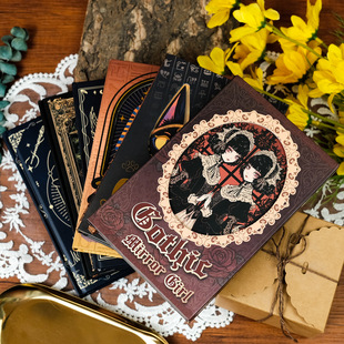 2025新款暗红色系哥特风笔记本便携式三折页日记本学生奖励手账本