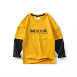 Весенний детский хлопковый лонгслив, базовый приятный телу черный комплект для мальчиков, детская одежда, в корейском стиле