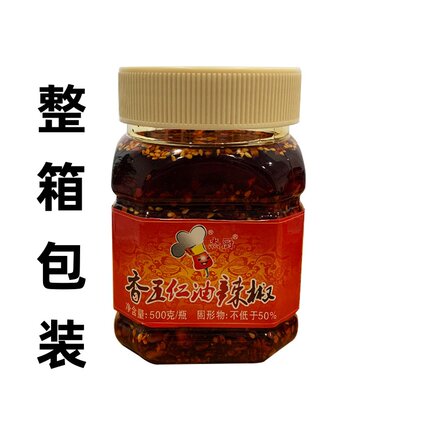 贵州杰厨牌香五仁辣椒 500克整箱12瓶 正品包邮