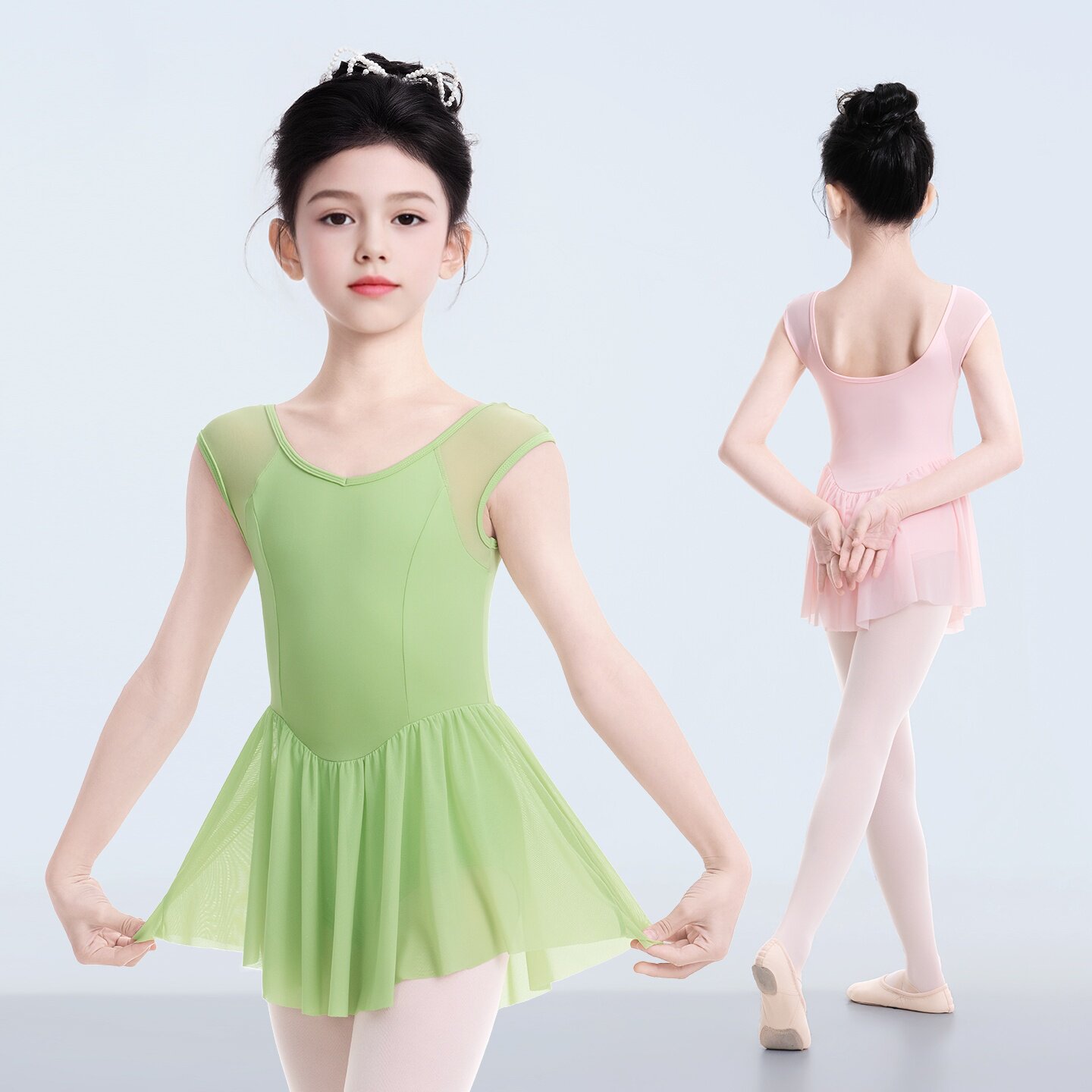 夏季女童芭蕾舞裙连体练功服