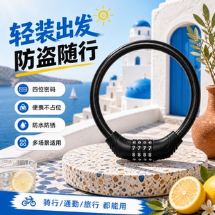 A7.9-b电动车钢缆锁防盗专用结实耐用不易变形防剪固防盗安全车锁