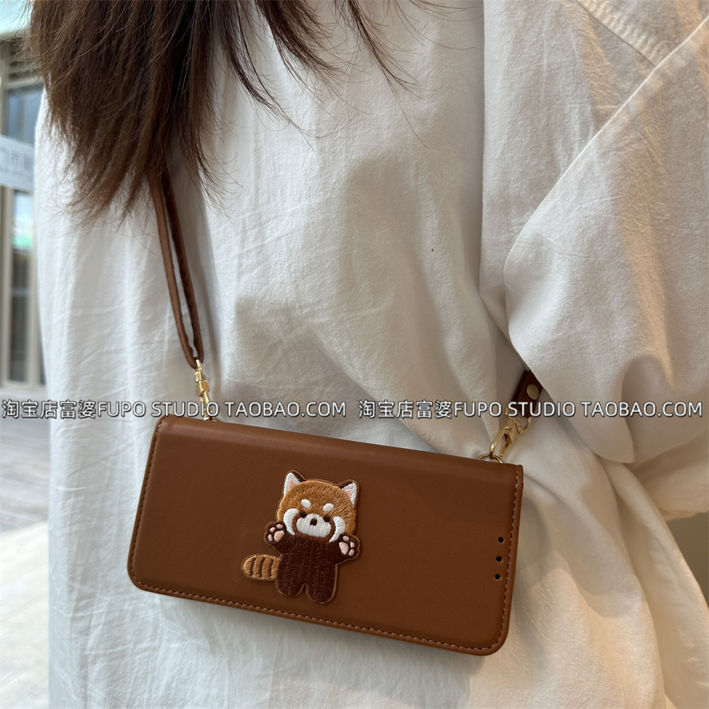 适用vivo xfold5手机壳折叠屏OPPO find N5保护套华为mate x6典藏版X5原创设计新款翻盖皮套斜挎长绳防摔气质