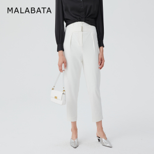 夏季 铅笔裤 薄款 修身 简约纯色SY241K071A03 九分裤 MALABATA休闲裤