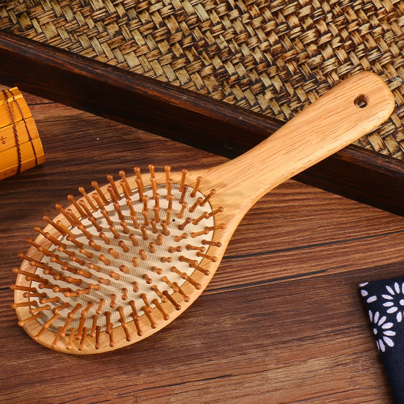 纯天然檀木圆柄木梳防静电檀香女士卷发长发直发密齿宽齿美发按摩