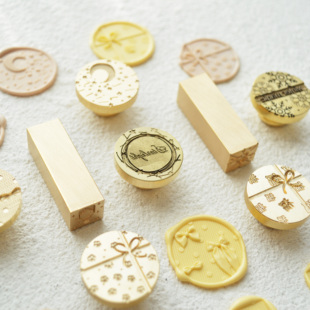 南初文创 包邮原创新年火漆福字雪花浮雕章头蝴蝶结月亮请柬盖戳