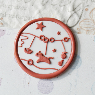 南初文创 包邮原创马年火漆印章立马有钱春节DIY印章黄铜红包盖戳