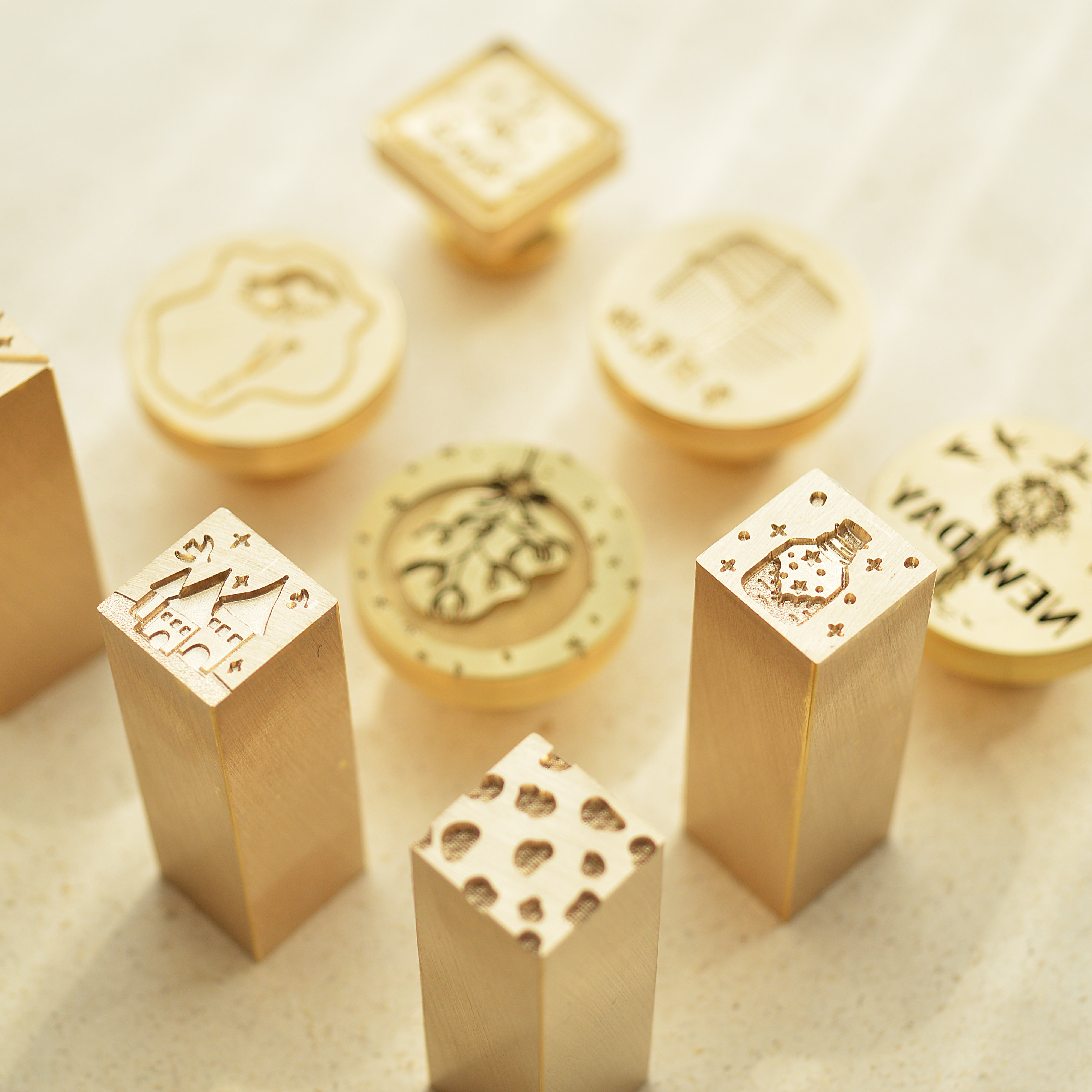 冬日圣诞雪花火漆印章