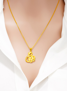 钛金锁骨项链女简约时尚轻奢风沙金项坠镀金气质气质细链条不掉色