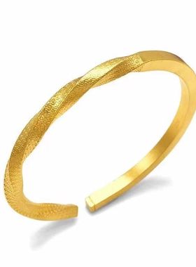 沙金手镯男女古法传承手镯心经金箍棒金手镯不掉色真首饰