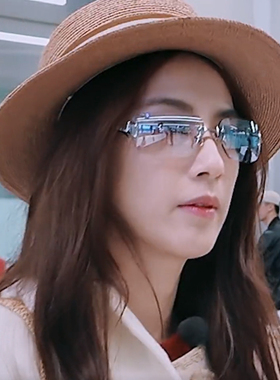 是女儿是妈妈黄圣依同款恶魔元素无框太阳镜个性装饰墨镜潮流韩国