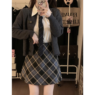 韩系学院风减龄a字半身裙2026春夏季绝美巨好看的jk裙子格子短裙