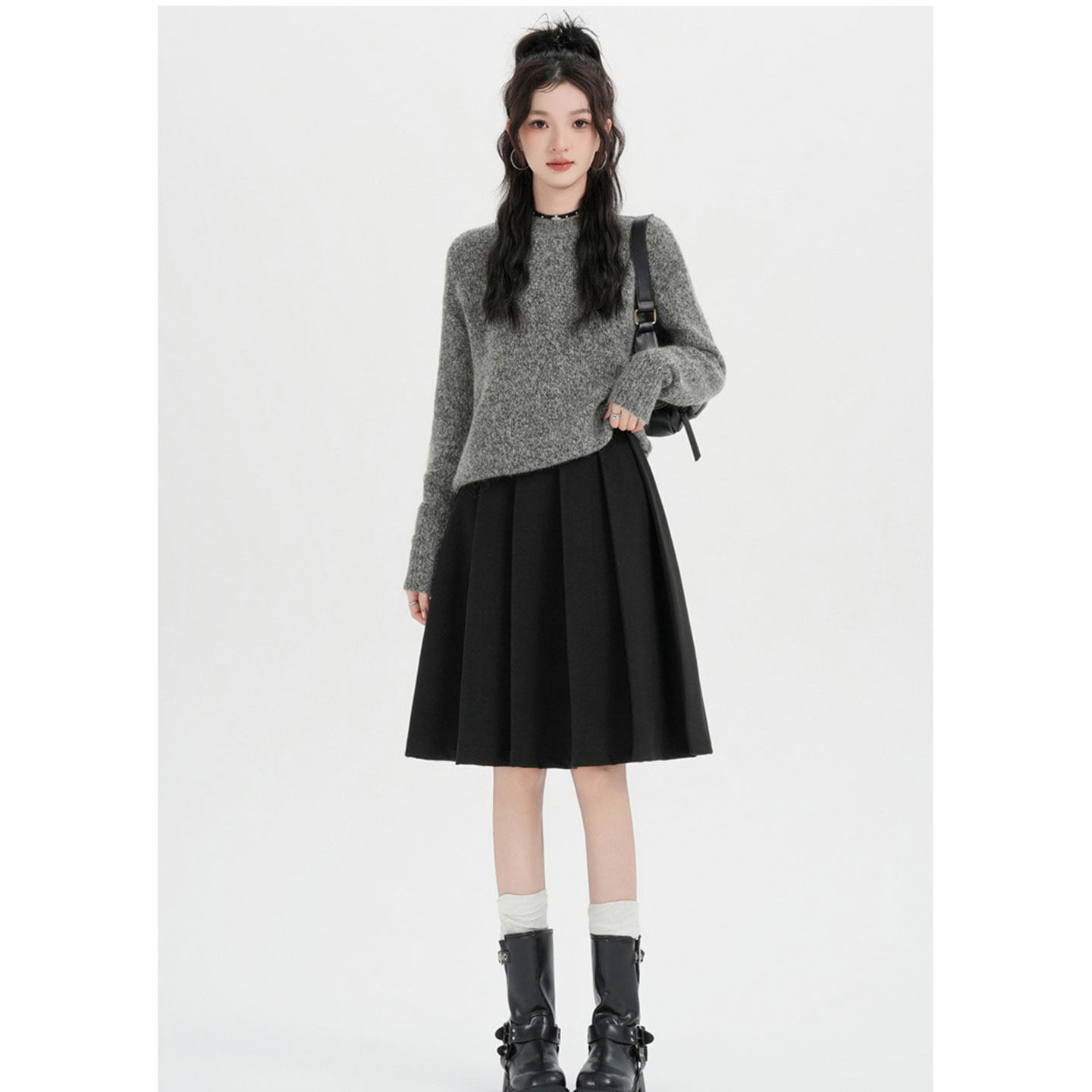 2026春季新款显瘦韩系冬季灰色毛呢半身裙女miu里miu气半裙a字裙,女装/女士精品,半身裙,淘宝优惠券,粉丝福利购,淘宝优惠卷