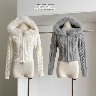 巨好看的早秋穿搭拉链针织毛衣女