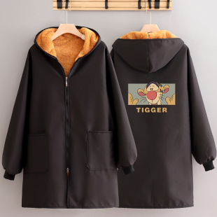 冬季保暖工作服外套女罩衣长袖加厚加绒上班干活耐磨围裙加肥男士