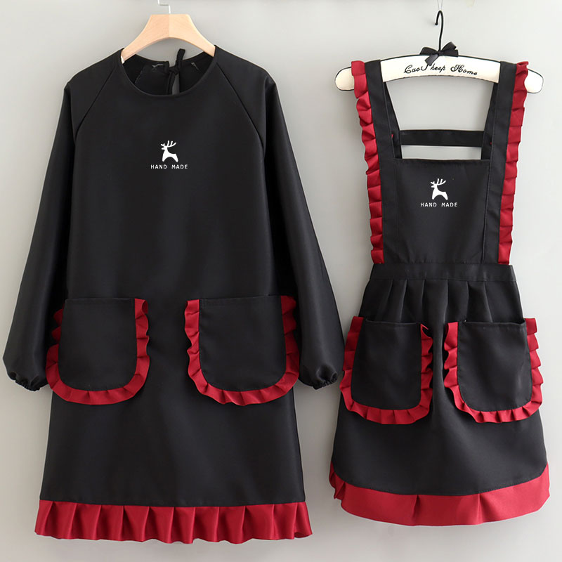 新款长袖围裙女防油简约定制logo防水透气上班长袖大人罩衣工作服,家庭/个人清洁工具,围裙,淘宝优惠券,粉丝福利购,淘宝优惠卷