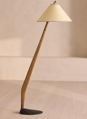 sohohome wren中古风实木客厅落地灯沙发旁卧室复古侘寂风落地灯