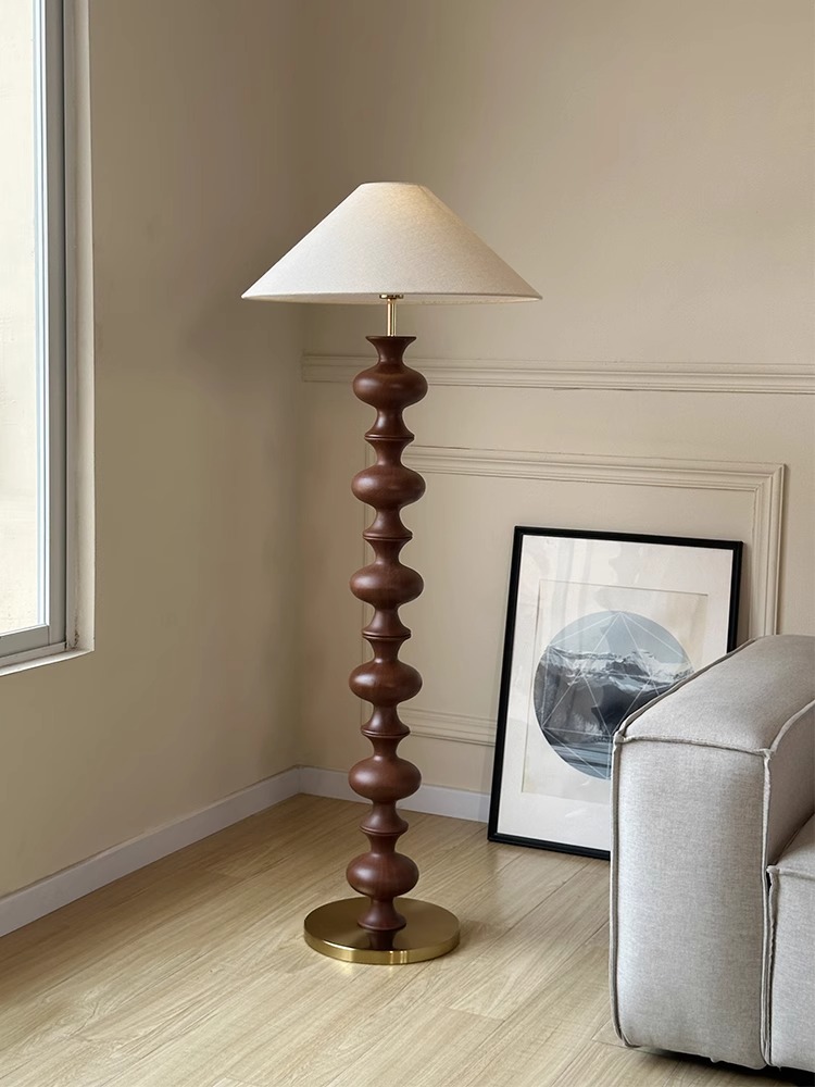 姹寂风日式客厅落地灯法式中古高级感美式沙发灯复古卧室立式台灯