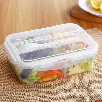 分格饭盒微波炉加热塑料保鲜盒密封上班族可微波便当餐盒
