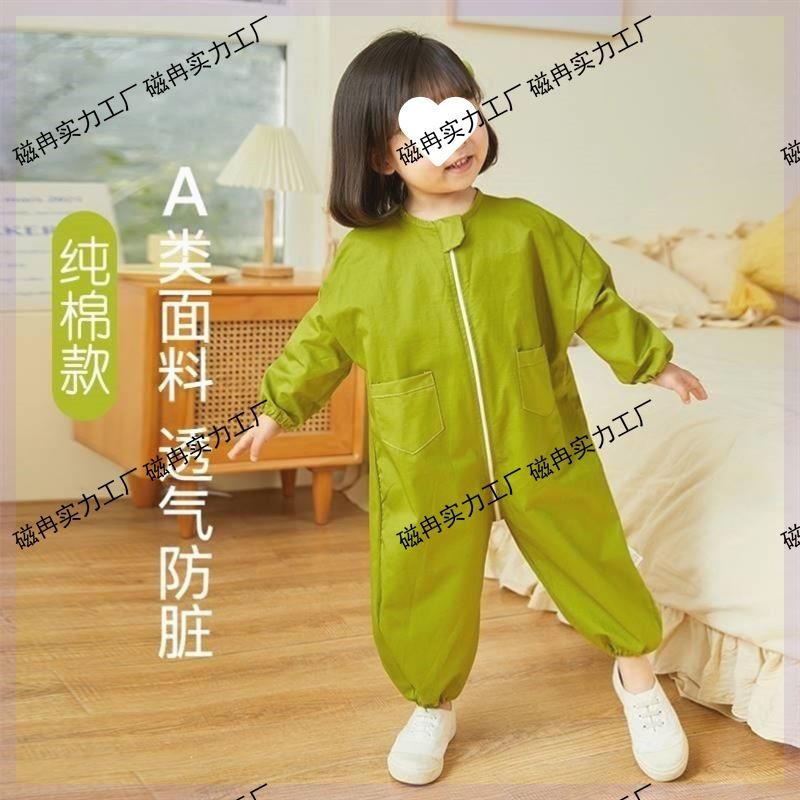 宝宝连体罩衣一体式爬爬服防脏防水婴儿爬行服秋款户外四季外穿
