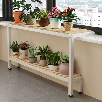 阳台加宽台面铁艺花架子客厅落地式多肉置物架窗台延伸板加宽神器