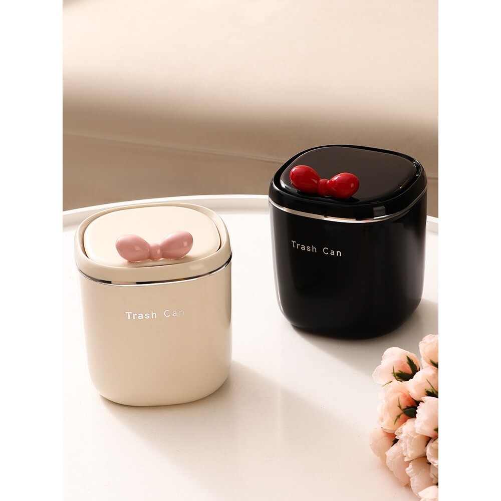 桌面垃圾桶高颜值可爱家用客厅办公室宿舍桌上按压收纳迷你小纸篓