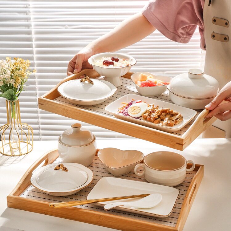 月子餐餐具套装陶瓷一人食产孕妇家用坐月子会所民宿餐厅盘s^