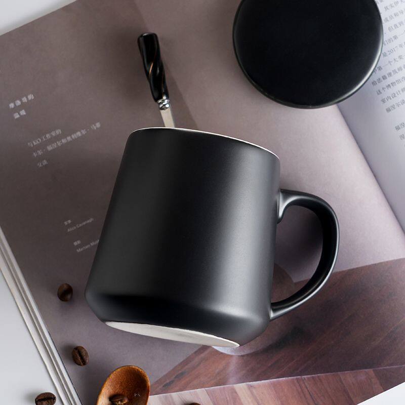 简约欧式陶瓷马克杯带盖办公室杯子家用水杯情侣咖啡杯茶杯男生