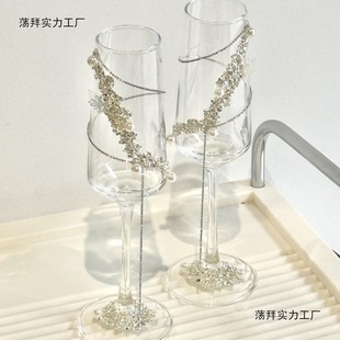 结婚蝴蝶香槟手工diy酒杯敬酒杯一对成品新郎新娘敬酒杯成品其他