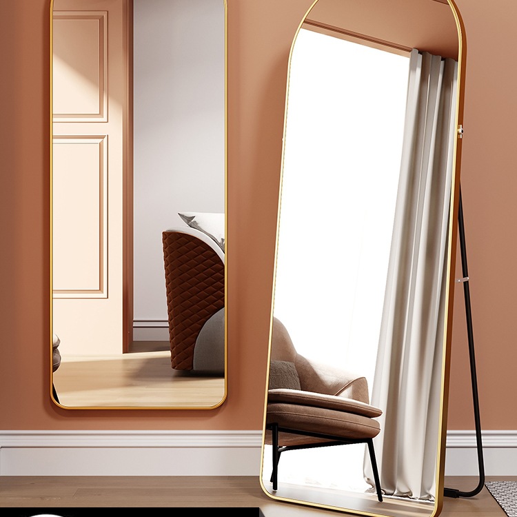 全身镜落地镜家用女生网红ins风穿衣镜挂墙试衣镜卧室立体大镜子